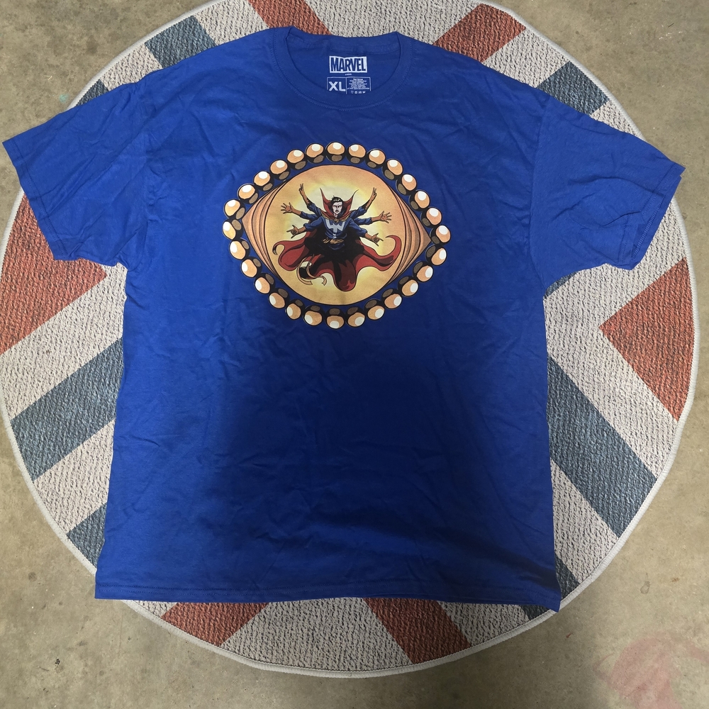 Marvel Men's Blue Graphic Tee with Hero Design